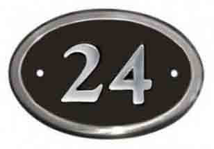 Aluminium Oval House Number Sign