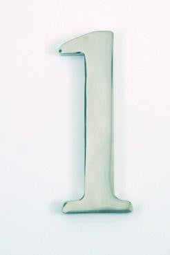 Polished steel number 1 which is 150mm high