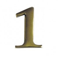 Antique brass house number 1