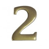 Antique brass house number 2