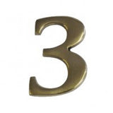 Antique brass house number 3