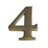 Antique brass house number 4
