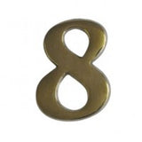 Antique brass house number 8