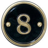 cast brass house number round
