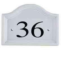 ceramic white house number sign