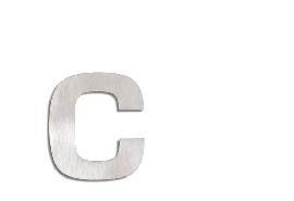 Stainless steel letter c