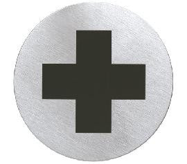 First aid sign which is adhesive