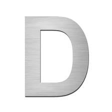 Stainless steel letter D in upper case