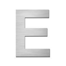 A stainless steel upper case letter E  which is 150mm high