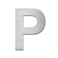 stainless steel letter P in upper case 