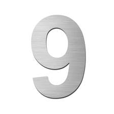 Stainless steel house number 9