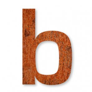 Corten Steel letter b made from rusted weatherproof steel 