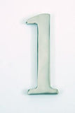 Polished steel house number 1 which is 100mm high